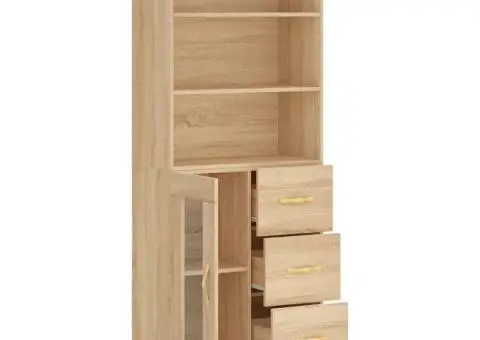 Dulap înalt, stejar sonoma, 69,5x34x180 cm, lemn compozit - 4/5