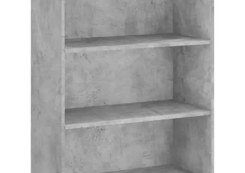 Dulap înalt, gri beton, 69,5x34x180, lemn compozit - 5/5