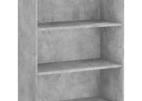 Dulap înalt, gri beton, 69,5x34x180, lemn compozit - 5/5