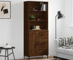 vidaXL Dulap înalt, stejar maro, 69,5x34x180 cm, lemn compozit