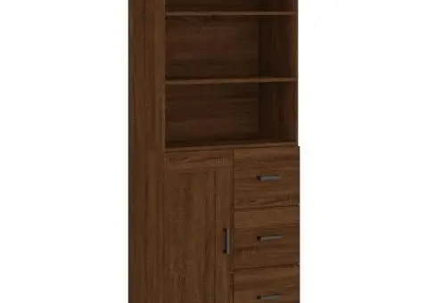 Dulap înalt, stejar maro, 69,5x34x180 cm, lemn compozit - 2/5