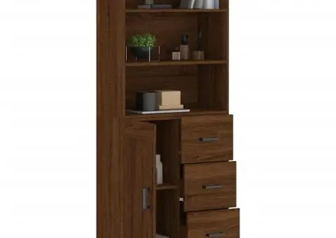 Dulap înalt, stejar maro, 69,5x34x180 cm, lemn compozit - 3/5