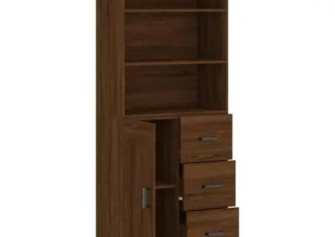 Dulap înalt, stejar maro, 69,5x34x180 cm, lemn compozit - 4/5