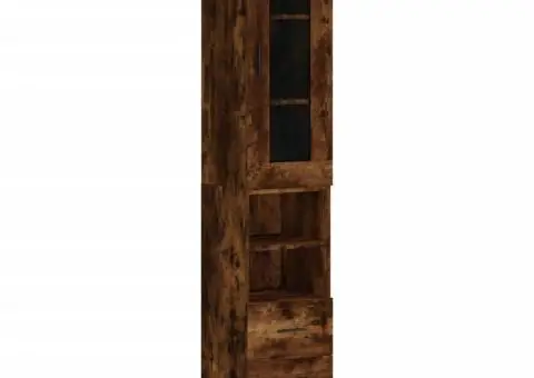 Dulap înalt, stejar fumuriu, 34,5x34x180 cm, lemn prelucrat - 2/5