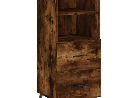 Dulap înalt, stejar fumuriu, 34,5x34x180 cm, lemn prelucrat - 5/5