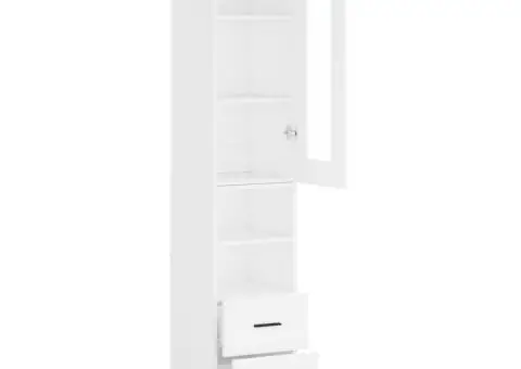 Dulap înalt, alb, 34,5x34x180 cm, lemn prelucrat - 4/5