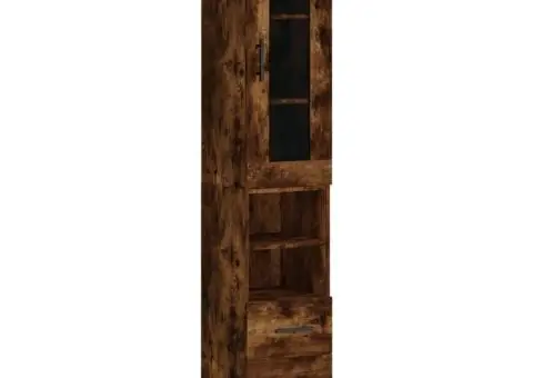 Dulap înalt, stejar fumuriu, 34,5x34x180 cm, lemn prelucrat - 2/5