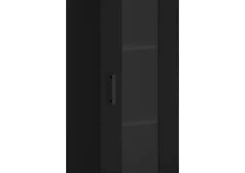 Dulap înalt, negru, 34,5x34x180 cm, lemn prelucrat - 5/5