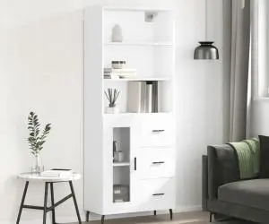 vidaXL Dulap înalt, alb, 69,5x34x180 cm, lemn compozit