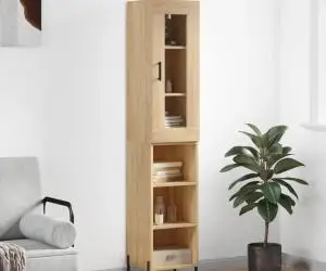vidaXL Dulap înalt, stejar sonoma, 34,5x34x180 cm, lemn prelucrat