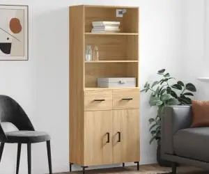 vidaXL Dulap înalt, stejar sonoma, 69,5x34x180 cm, lemn compozit