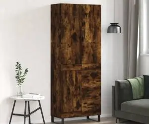 vidaXL Dulap înalt, stejar fumuriu, 69,5x34x180, lemn compozit