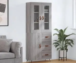 vidaXL Dulap înalt, gri sonoma, 69,5x34x180 cm, lemn compozit