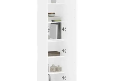 Dulap înalt, alb, 34,5x34x180 cm, lemn prelucrat - 3/5