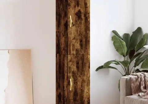 Dulap înalt, stejar fumuriu, 34,5x34x180 cm, lemn prelucrat - 1/5