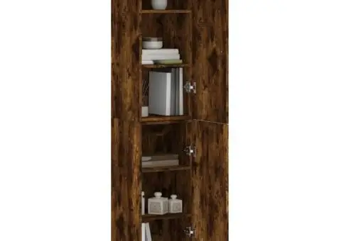 Dulap înalt, stejar fumuriu, 34,5x34x180 cm, lemn prelucrat - 3/5