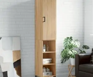 vidaXL Dulap înalt, stejar sonoma, 34,5x34x180 cm, lemn prelucrat