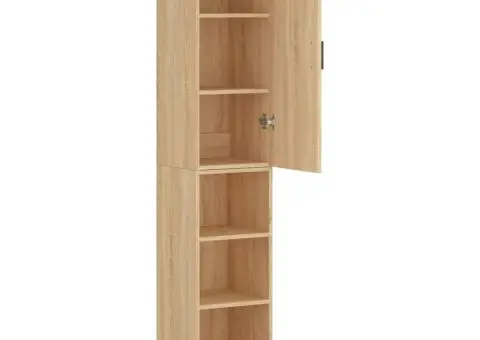 Dulap înalt, stejar sonoma, 34,5x34x180 cm, lemn prelucrat - 4/5