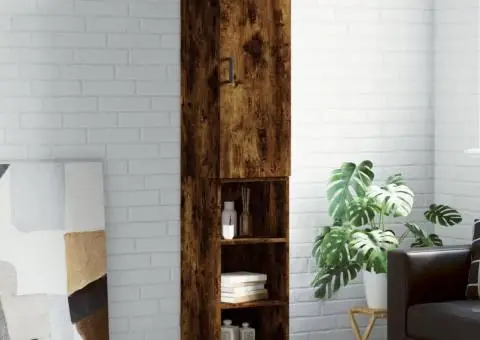 Dulap înalt, stejar fumuriu, 34,5x34x180 cm, lemn prelucrat - 1/5