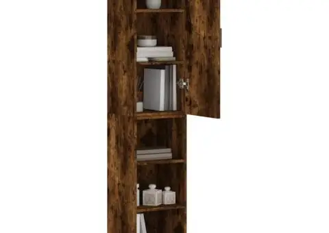 Dulap înalt, stejar fumuriu, 34,5x34x180 cm, lemn prelucrat - 3/5