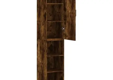 Dulap înalt, stejar fumuriu, 34,5x34x180 cm, lemn prelucrat - 4/5