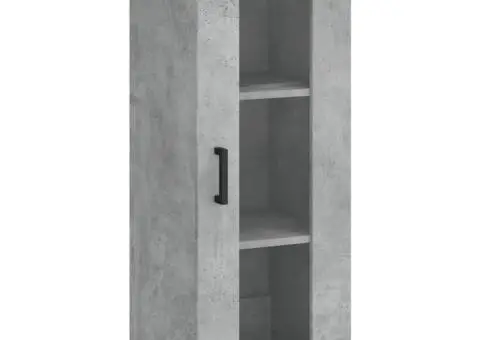 Dulap înalt, gri beton, 34,5x34x180 cm, lemn prelucrat - 5/5
