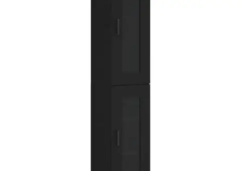 Dulap înalt, negru, 34,5x34x180 cm, lemn prelucrat - 2/5