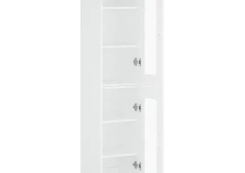 Dulap înalt, alb, 34,5x34x180 cm, lemn prelucrat - 4/5