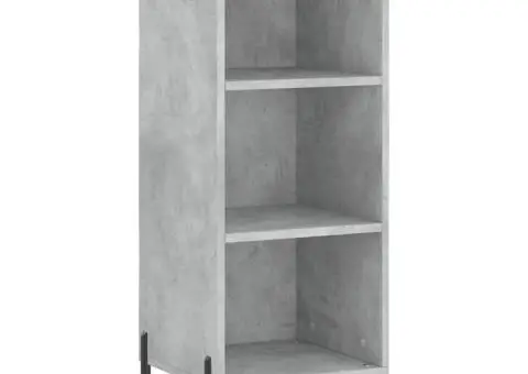 Dulap înalt, gri beton, 34,5x34x180 cm, lemn prelucrat - 5/5
