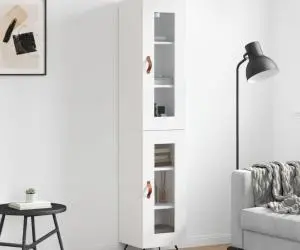 vidaXL Dulap înalt, alb, 34,5x34x180 cm, lemn prelucrat