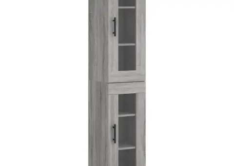 Dulap înalt, gri sonoma, 34,5x34x180 cm, lemn prelucrat - 2/5