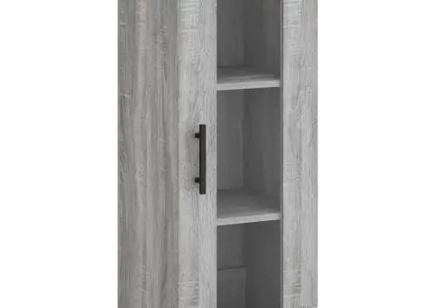 Dulap înalt, gri sonoma, 34,5x34x180 cm, lemn prelucrat - 5/5