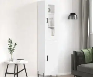 vidaXL Dulap înalt, alb, 34,5x34x180 cm, lemn prelucrat