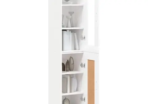 Dulap înalt, alb, 34,5x34x180 cm, lemn prelucrat - 3/5