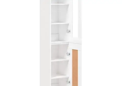 Dulap înalt, alb, 34,5x34x180 cm, lemn prelucrat - 4/5