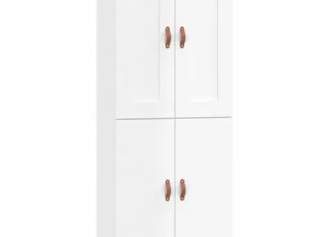 Dulap înalt, alb extralucios, 69,5x34x180 cm, lemn compozit - 2/5