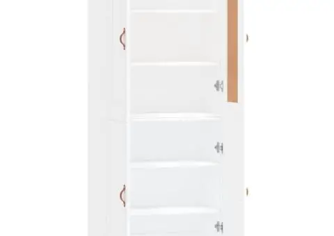 Dulap înalt, alb extralucios, 69,5x34x180 cm, lemn compozit - 4/5