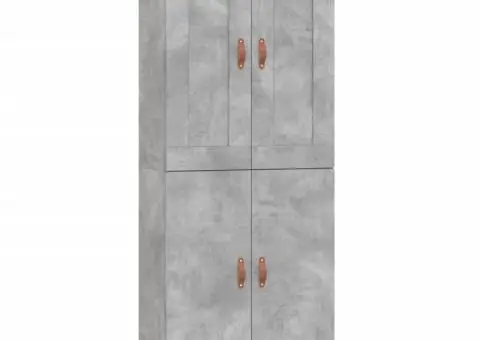 Dulap înalt, gri beton, 69,5x34x180, lemn compozit - 2/5