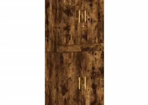 Dulap înalt, stejar fumuriu, 69,5x34x180, lemn compozit - 2/5