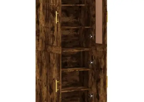 Dulap înalt, stejar fumuriu, 69,5x34x180, lemn compozit - 4/5