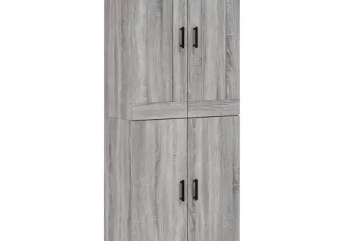 Dulap înalt, gri sonoma, 69,5x34x180 cm, lemn compozit - 2/5