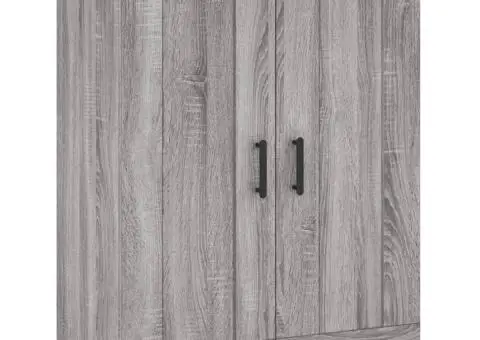 Dulap înalt, gri sonoma, 69,5x34x180 cm, lemn compozit - 5/5