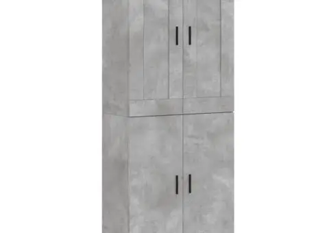 Dulap înalt, gri beton, 69,5x34x180, lemn compozit - 2/5