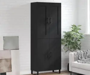 vidaXL Dulap înalt, negru, 69,5x34x180 cm, lemn compozit