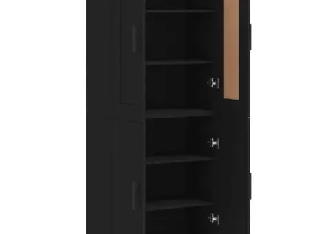 Dulap înalt, negru, 69,5x34x180 cm, lemn compozit - 4/5