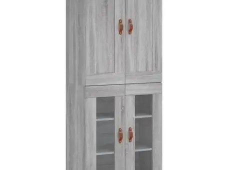 Dulap înalt, gri sonoma, 69,5x34x180 cm, lemn compozit - 2/5