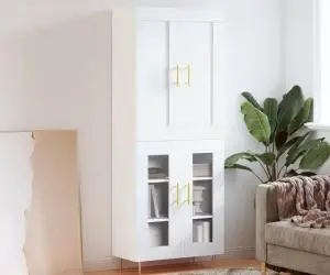 vidaXL Dulap înalt, alb, 69,5x34x180 cm, lemn compozit