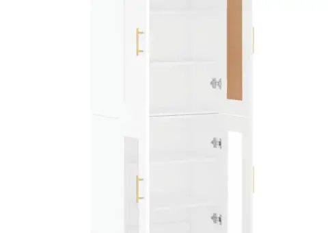 Dulap înalt, alb, 69,5x34x180 cm, lemn compozit - 4/5