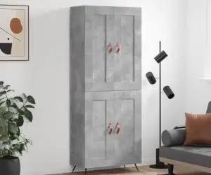 vidaXL Dulap înalt, gri beton, 69,5x34x180, lemn compozit
