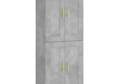 Dulap înalt, gri beton, 69,5x34x180, lemn compozit - 2/5